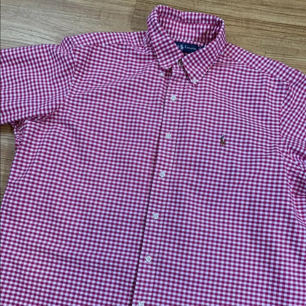Ralph Lauren Pink Check Button Up Shirt Men’s XL